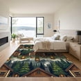 thumbnail image 3 of ODIKA 4'x6' Machine Washable Non-Slip Area Rug, Rustic Cabin Forest Green High Traffic Rug, Green, 1174624, 3 of 7