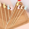 thumbnail image 6 of 100pcs Easter Disposable Bamboo Skewers Rabbit Eggs Food Picks Fruit Fork Sandwich 2025 Easter Birthday Buffet Decoration Stick, 6 of 8