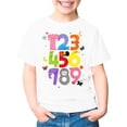 thumbnail image 4 of WAYUTE Girls Short Sleeve T Shirt Top with Number Print for Kids Playful Graphic Tee Soft Lightweight Summer Daily Wear, 4 of 4