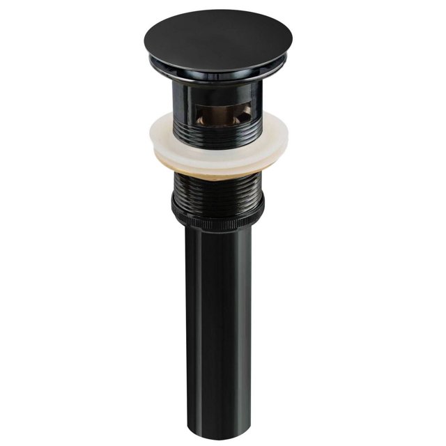 2.6-in. W Stainless Steel Bathroom Sink Drain With Overflow In Black AI-20318