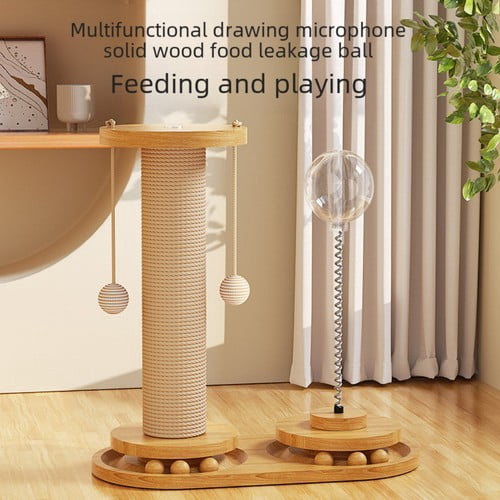 Colourtree Cat Scratching Post with Toy Ball and Feeding Hole