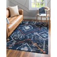 thumbnail image 2 of Unique Loom 3148509 4 x 6 Pi Rif Tapis Rectangulaire Maroc&44; Bleu Marine, 2 of 2