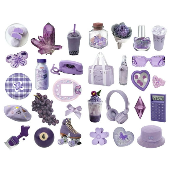 Purple Fashion Gadgets Aesthetic Sticker Pre-cut Cute Diary Travel Paper Journal Stickers Scrapbooking Stationery Sticker Flakes Art Supplies