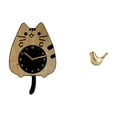 thumbnail image 1 of Reloj de pared,Reloj de pared decorativo con forma de gato para sala de estar silenciosa,Reloj de pared de madera,decoración moderna,Figura de pájaro,Figura de pájaro dorado,decoración para, 1 of 8