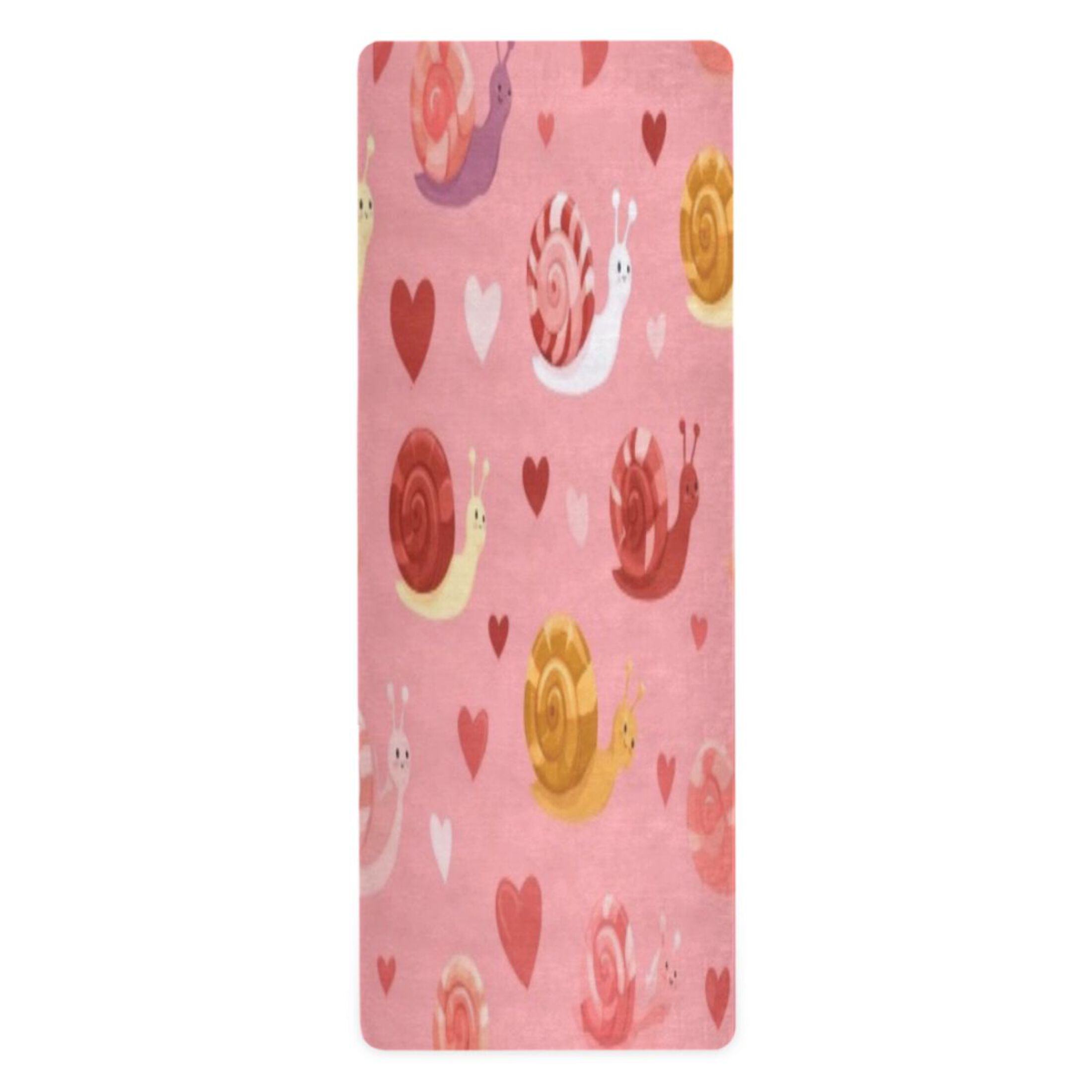 BZSMCE Yoga Mat Women Fitness Mat Pink Snail Heart Pattern