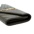 thumbnail image 4 of Pre-Owned Saint Laurent Cassandra V-Stitch Long Wallet 372264 Khaki Leather Women's SAINT..., 4 of 9