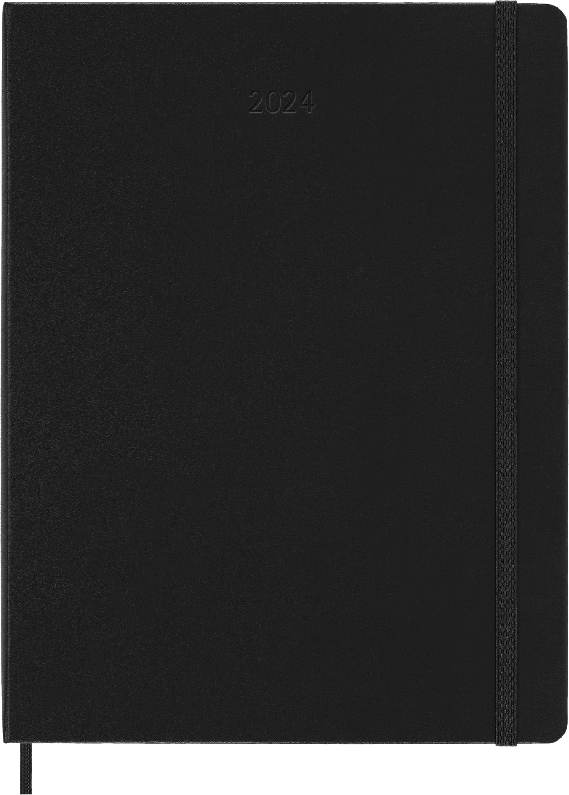 Moleskine 2024 Weekly Planner, 12M, Extra Large, Black, Hard Cover (7.5 x 10) XL