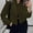 Army Green, variant on Spring new European and American women's fashion: Elegant and versatile round-neck single-breasted solid color long-sleeve coat