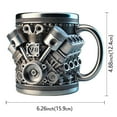 thumbnail image 5 of V6 V8 Engines Stainless Steel Cup, V6 & V8 Engine Coffee Mug, Creative Car Engine Coffee Cup, 2025 Novelty Automobile Engine Coffee Mug, for Car Lovers Gift Fathers Day Gifts (With Spoon), 5 of 6