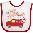 thumbnail image 3 of Inktastic It's My 1st Valentine's Day with Red Truck and Hearts Boys or Girls Baby Bib, 3 of 4