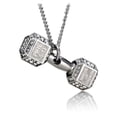 thumbnail image 2 of Women's Stainless Steel Dumbbell Necklace with Swarovski Crystals-Phil 4:13 by Shields of Strength, 2 of 4