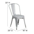 thumbnail image 4 of Flash Furniture 5-Piece Commercial Grade 31.5" Square Metal Dining Table and Chairs Set, Silver, 4 of 9