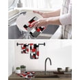 thumbnail image 5 of Red Black Geometric Kitchen Dish Towels for Drying Dishes Set of 2, Modern Abstract Art Block Waffle Weave Microfiber Hand Tea Bathroom Towels Quick Dry & Absorbent Towel 15.7x23.6, 5 of 7