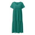 thumbnail image 5 of V Neck Irregular Hem Maxi Dress For Women Spring Summer Color Styles In Various Sizes, 5 of 5
