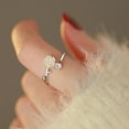 thumbnail image 2 of Rose Flower Sterling Silver Ring For Women And Girls, Open CZ Diamond Ring, Engagement Ring, 2 of 3