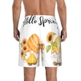 thumbnail image 3 of Yiaed Hello Spring Sunflower Gnomes Print Men's Swim Trunks with Lining Quick Dry Sports Shorts Beach Shorts Boardshorts-X-Large, 3 of 5