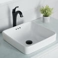 thumbnail image 3 of KRAUS Elavo Square Semi-Recessed Vessel White Porcelain Ceramic Bathroom Sink with Overflow, 16 1/2 inch, 3 of 9