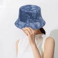 thumbnail image 2 of Audhol Hot Summer Bucket Hat Bucket Packable Beach Mens Side Hats Summer Double Tie Dye Hat Sun Washed Women Baseball Caps Winter Soft Faux Fur Plush Bucket Hat Blue2 A, 2 of 2