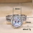 thumbnail image 6 of 8*10mm Oval Cut Cz 925 Silver, 18K Gold Plated Ring Sets Women's Rings Size 6-10, 6 of 7
