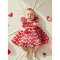 thumbnail image 4 of Gzhioc Toddler Baby Girl Sleeveless Summer Dress 6 12 18 24 Months 2T 3T 4T Ruffled Straps Red Heart Print Sequin Embellishments Suspender A Line Tulle Dress, 4 of 9