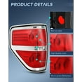 thumbnail image 6 of Nilight Taillight Assembly Compatible with 2009 2010 2011 2012 2013 2014 Ford F-150 Pickup Truck Taillights Rear Lamp Replacement OE Style Red Housing Driver and Passenger Side Chrome Trim, 6 of 8