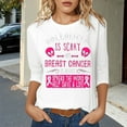 thumbnail image 2 of Fgnfyis T-Shirts pour Femmes Sensibilisation au Cancer Tee Graphique pour Usage Quotidien Décontracté Haut Col Rond Confortable avec Imprimé Inspirant pour Printemps et Été Hauts pour Femmes Blanc TG, 2 of 4
