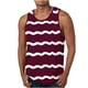 thumbnail image 1 of Tanques para Hombre para el Verano Solto Chaleco Raya Impresión Deporte Cuello Redondo Superior, 1 of 5