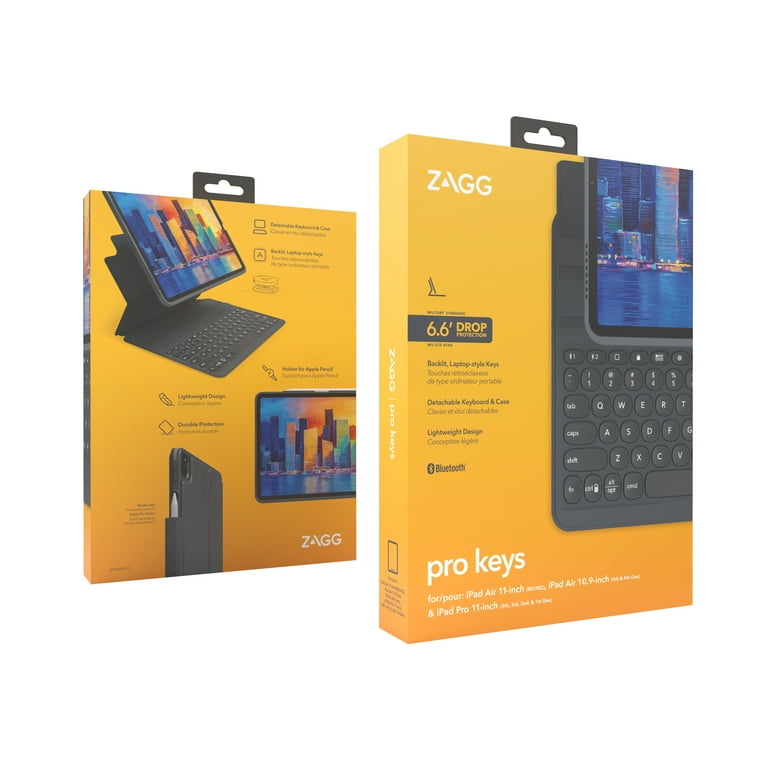 ZAGG Pro Keys Case & Wireless Keyboard for iPad Pro 11, Bluetooth