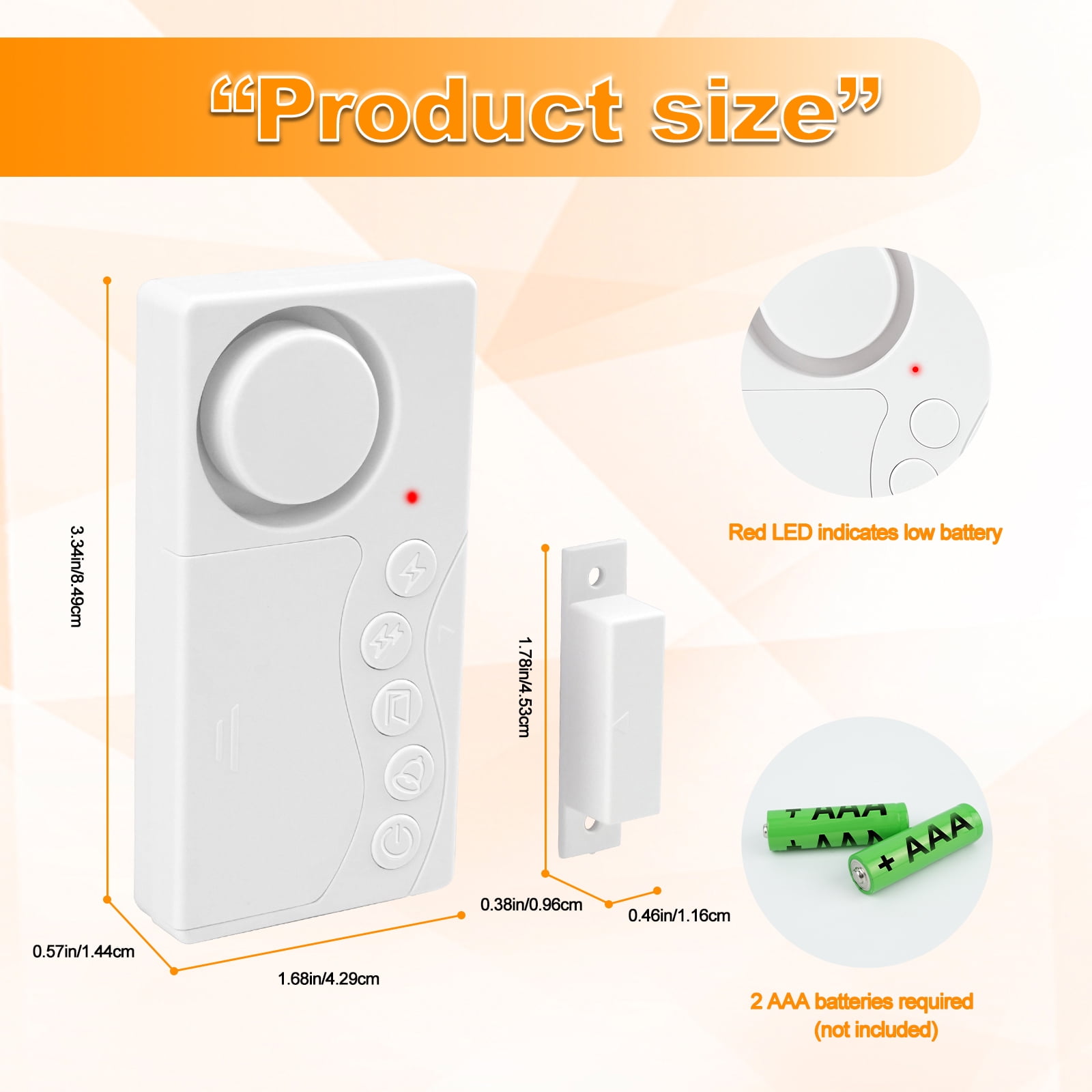 NineLeaf Freezer Door Alarm,Door and Window Alarms for Home Security,3/15/30/60 Seconds 4-In-1 Door Magnetic Refrigerator Door Open Alarm Delayed Door Closing Bell for Home Business Office Shop,5PK