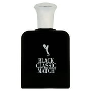 Parfums Belcam Black Classic Match Eau De Toilette, Cologne for Men, 2.5 Fl oz