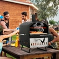thumbnail image 3 of Patiojoy Outdoor 16" Wood Fired Pizza Oven 2-Layer Pizza Maker with Square Stone, 3 of 10