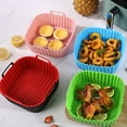 thumbnail image 6 of Shoreew Square Air Fryer Liner Silicone Baking Mat 6.7 Inch Non-Stick Oven Safe Tray BPA-Free Air Fryer Basket for Even Cooking, 6 of 7