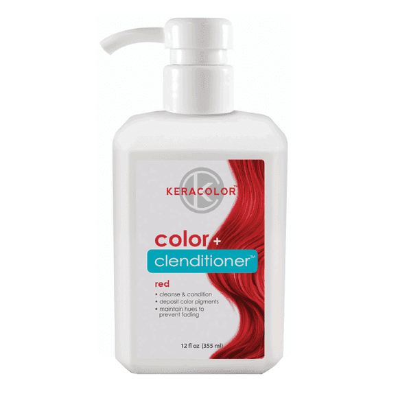 Keracolor Clenditioner RED Hair Dye - Semi Permanent Hair Color Depositing Conditioner, Cruelty-free, 12 Fl. Oz.