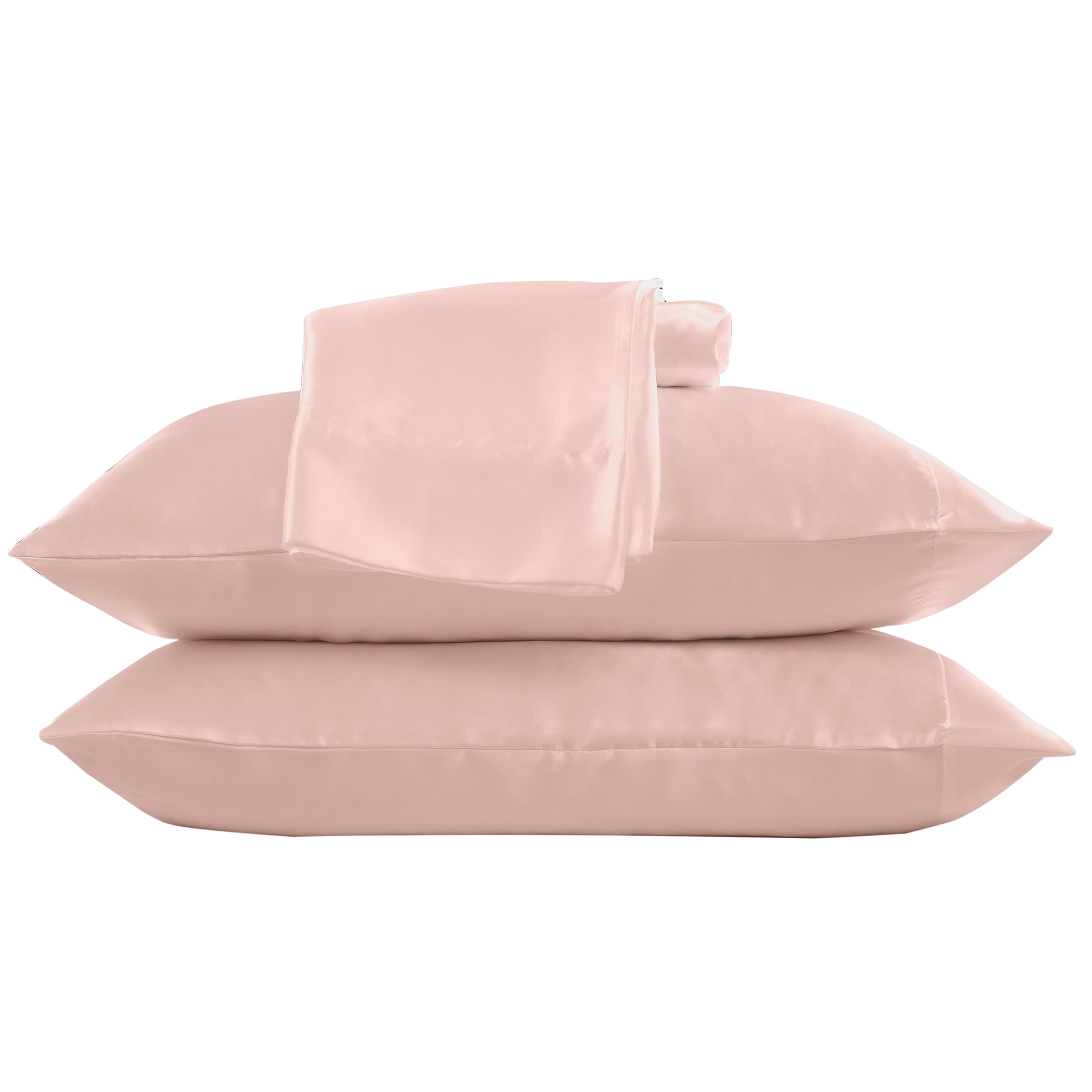 Satin Radiance Luxury 230 Thread Count Pink Polyester Sheet Sets, California King, (4 Pieces)