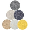 thumbnail image 5 of SEWCHICS 6Pcs Woven Coasters Assorted Color Cotton Coasters Table Surface Protection Kitchen Dining Table Decoration, 5 of 7