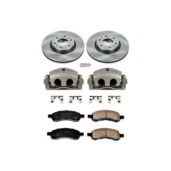 PowerStop Front Stock Replacement Brake Pad and Rotor Kit with Calipers Fits: BUICK CHEVROLET GMC SAAB Select Models KCOE2059