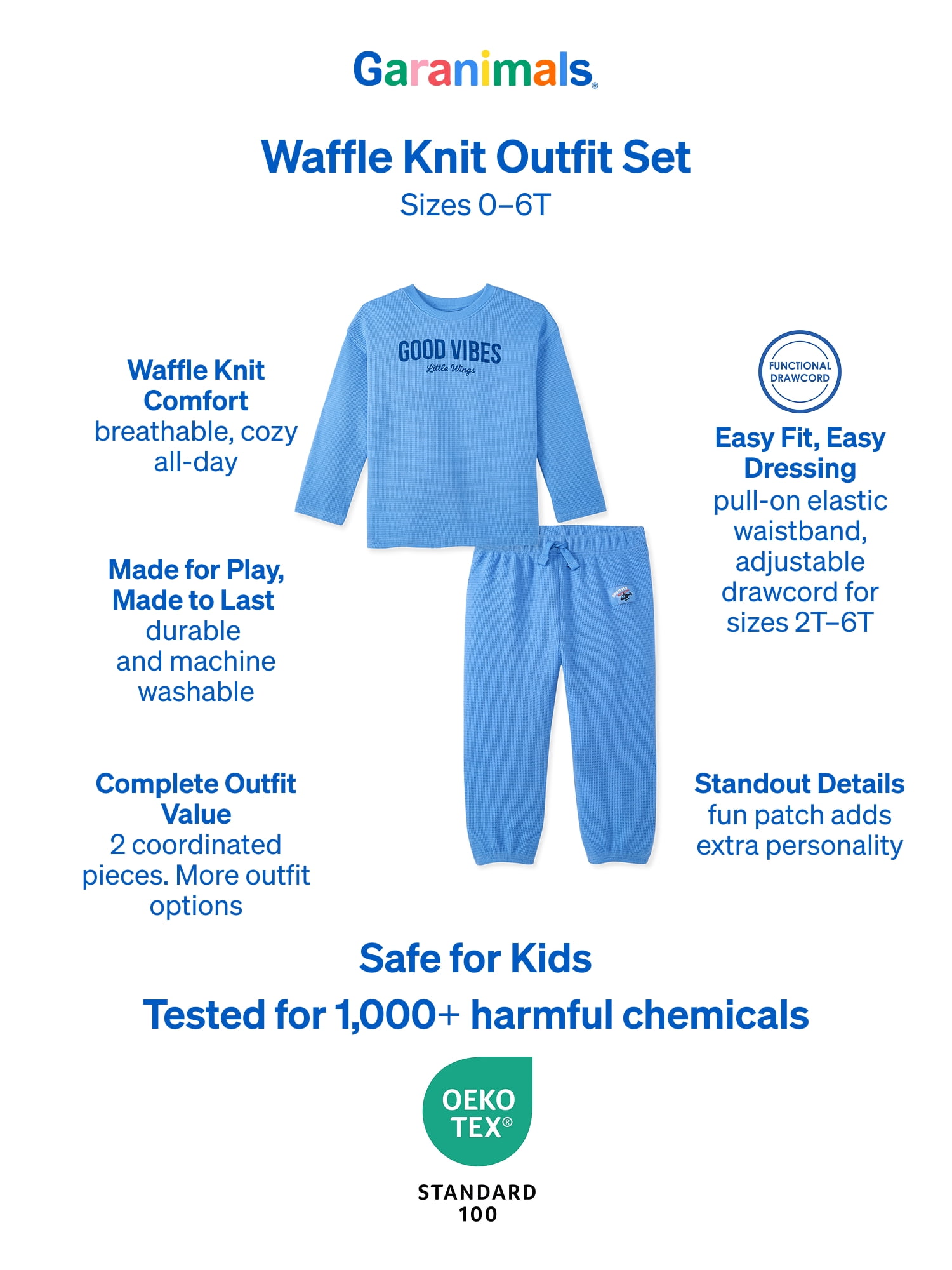 Garanimals Baby & Toddler Boy Outfit Set, Waffle Knit Thermal, Sizes 0-6T