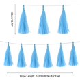 thumbnail image 2 of Uxcell 15Pcs Sky Blue Tassel Garland Banner w Rope for Wedding Birthday Party Decoration, 2 of 6