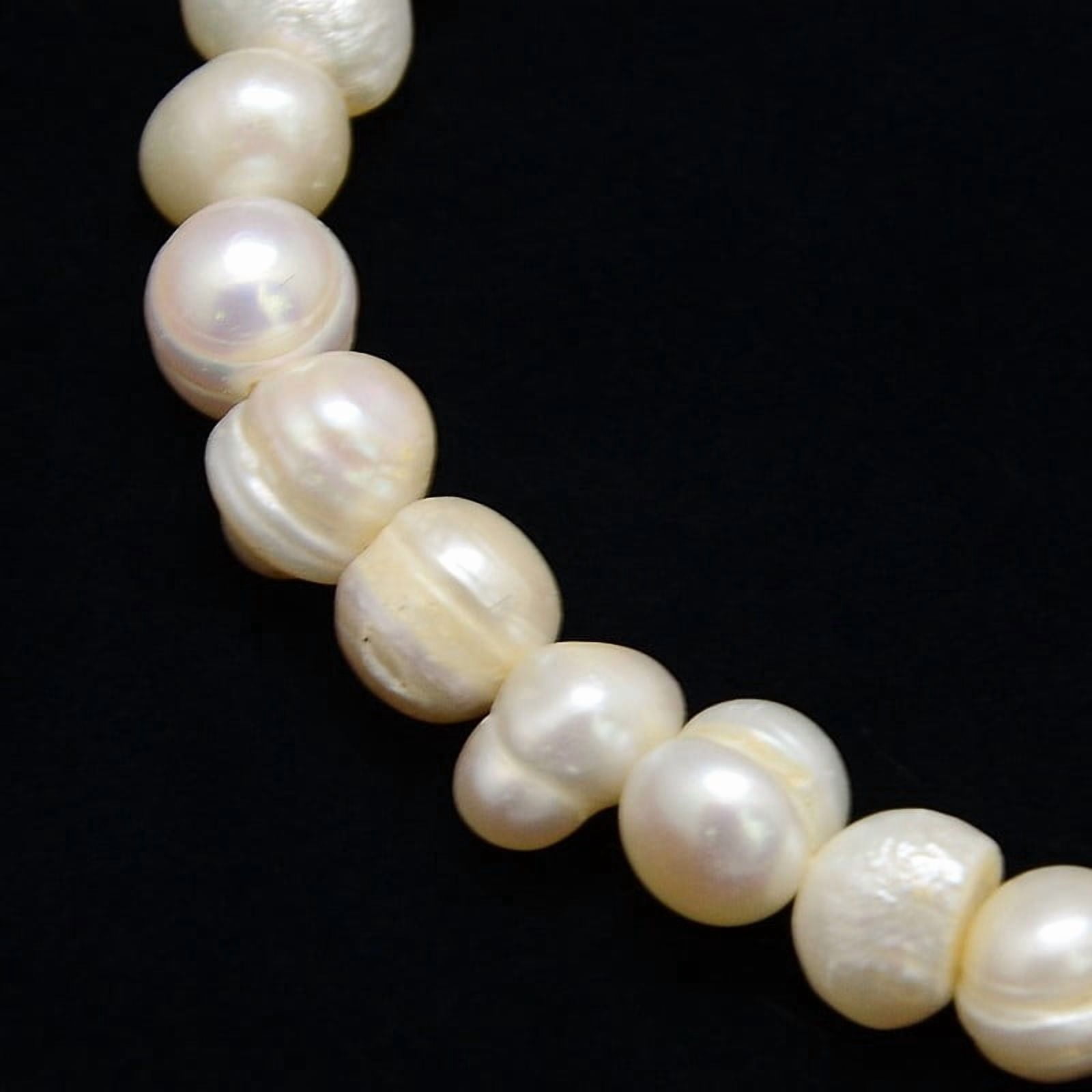 Cultured Freshwater Pearl Beads Strands Potato Creamy White 7~8mm Hole: 0.8mm 46~47pcs/strand 13.77~14.17 inch