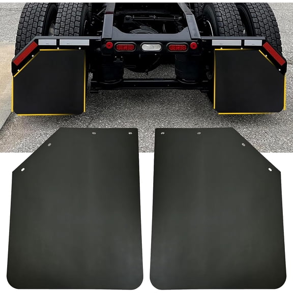 MRY 2 Pack 24 x 30 Inch Black Polymer Mud Flaps Angled, Fit for Semi Trucks Trailers