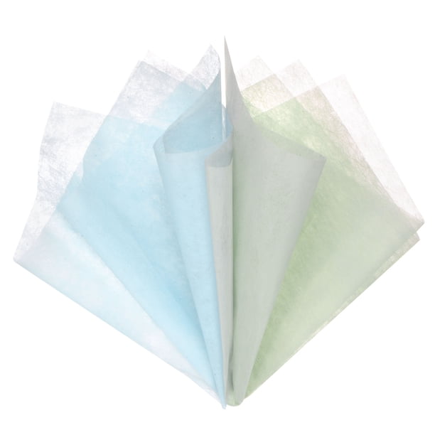 Paquete de 96 de papel de envoltura de flores de algodón coreano - Papel de envoltura floral (30x30 cm, Verde+Azul)