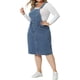 thumbnail image 4 of Vestido de mezclilla de talla grande Agnes Orinda para mujeres, con botones frontales, tirantes ajustables y falda tipo suspensorio 2X gris azul, 4 of 6