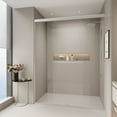 thumbnail image 2 of PAPROOS 50-60” W x 72” H Semi-Frameless Double Sliding Shower Door, Bypass Bathtub Shower, 1/4” (6mm) ANSI Tempered Glass with Anti-Leak Seal, Tub Shower Doors for Walk-in Shower, Brushed Nickel, 2 of 10