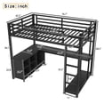 thumbnail image 2 of Harper & Bright Designs Twin Size Metal Loft Bed with L-shaped Desk and Wardrobe, Loft Bed with Storage Shelves and Cubes, Black, 2 of 12