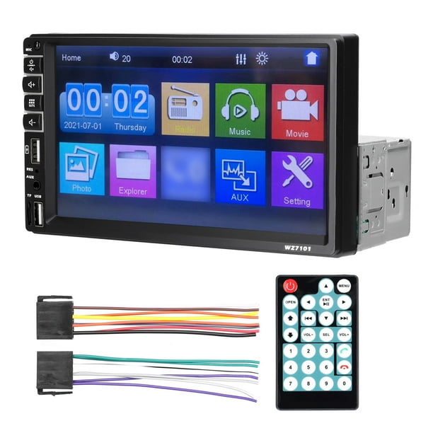Estéreo para automóvil de un solo DIN Monitor de pantalla táctil LCD de 7 pulgadas Reproductor Carevas Reproductor MP5 para coche