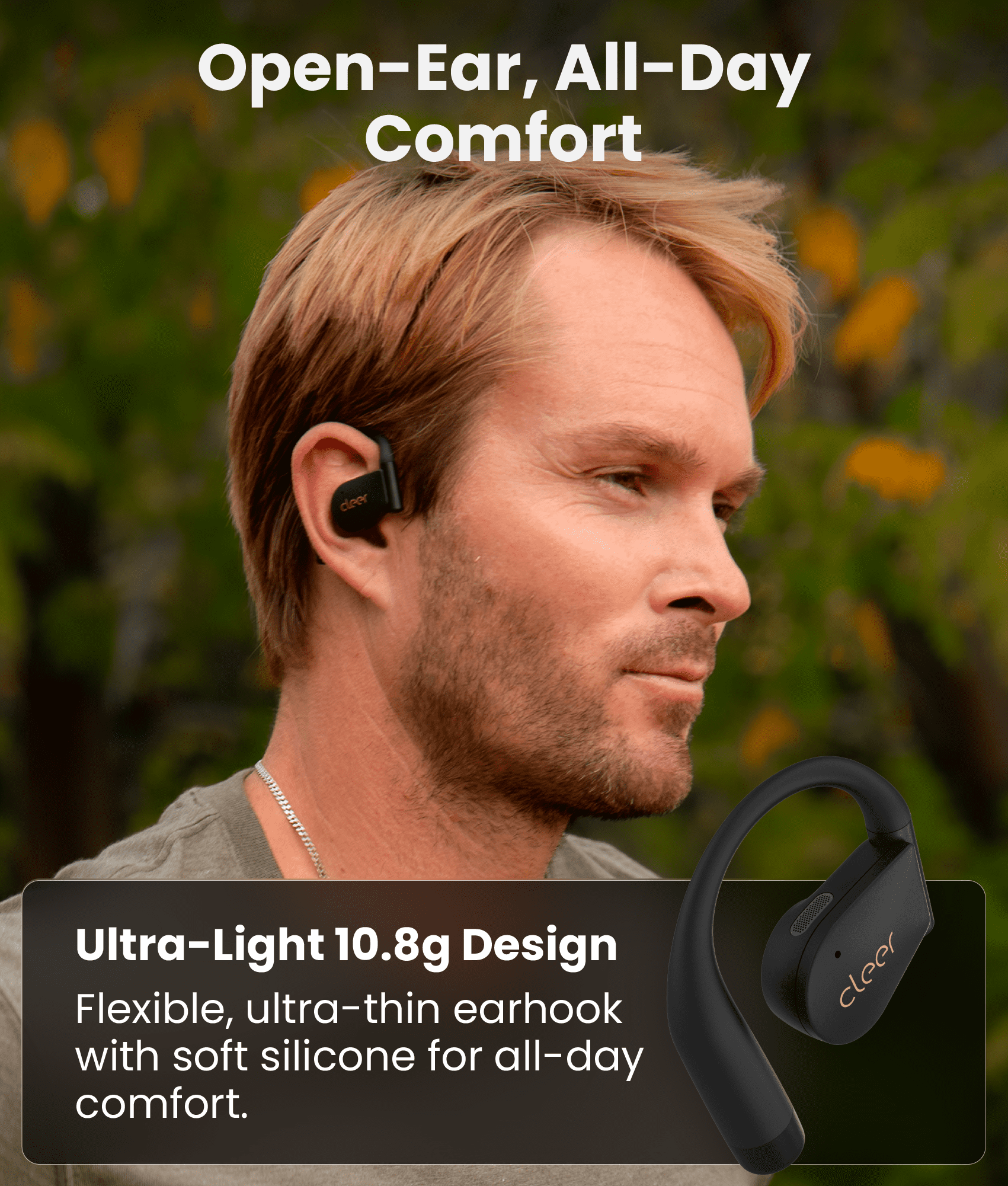 Cleer ARC 4 Open-Ear Sport Headphones with Dolby Audio & THX Certified Sound, IPX7 Waterproof Workouts & Running Sport Earbuds, 32H Playtime – Black