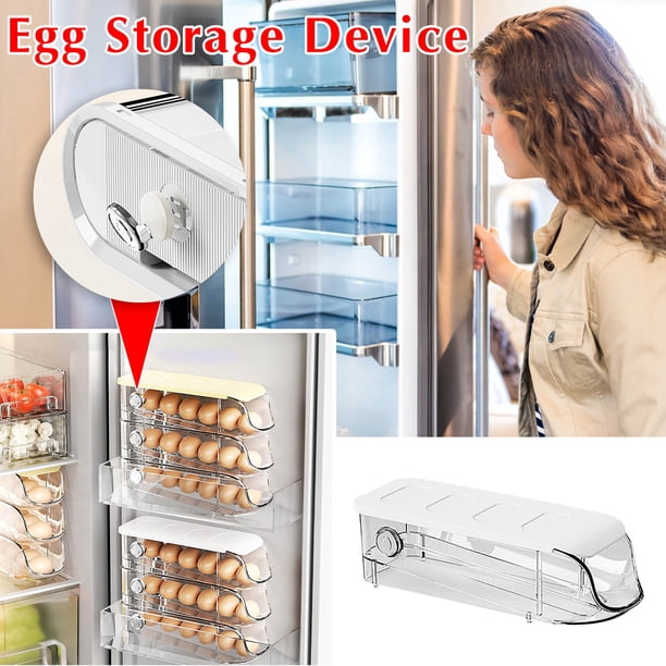 Ofertas Relámpago, Caja de almacenamiento para refrigerador con cajón tipo caja Caja de almacenamiento para refrigerador con puerta lateral apilable de múltiples capas Akmoler
