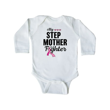 

Inktastic Breast Cancer Awareness My Step Mother is a Fighter Gift Baby Boy or Baby Girl Long Sleeve Bodysuit