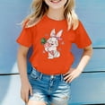 thumbnail image 2 of PMVFHDE T-Shirt pour Filles T-Shirts pour Filles T-Shirts pour Filles Graphiques Hauts d'Été pour Filles 2025 Imprimé pour Enfants Col Rond Manches Courtes T-Shirt Orange, 3-4 Ans, 2 of 4