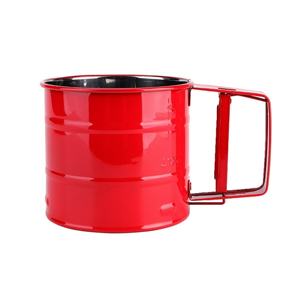 Stainless Steel Cups,Stainless Steel Cups,Fine Mesh Sieve Cup Flour for Baking Stainless Steel for Baking Double Layer Fine Mesh Baking Crank Flour One Hand Press,Stainless Steel Bowl